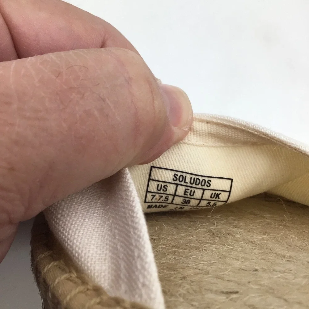 Soludos The Lauren Lace Up Espadrilles Oasis White Canvas US Size 7 - 7.5 NEW
